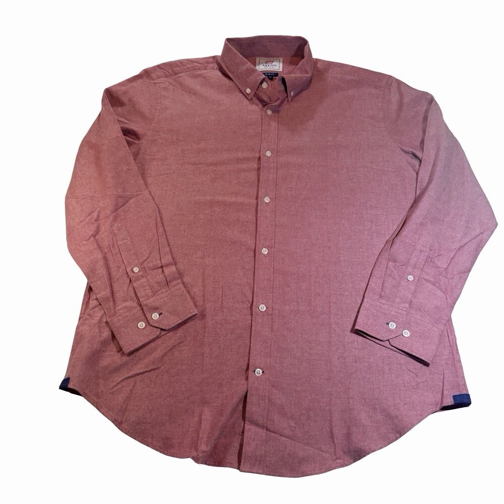 Alynn Shirt Men's XXL Red Business Casual Slim Fit Lucas Chambray Long Sleeve